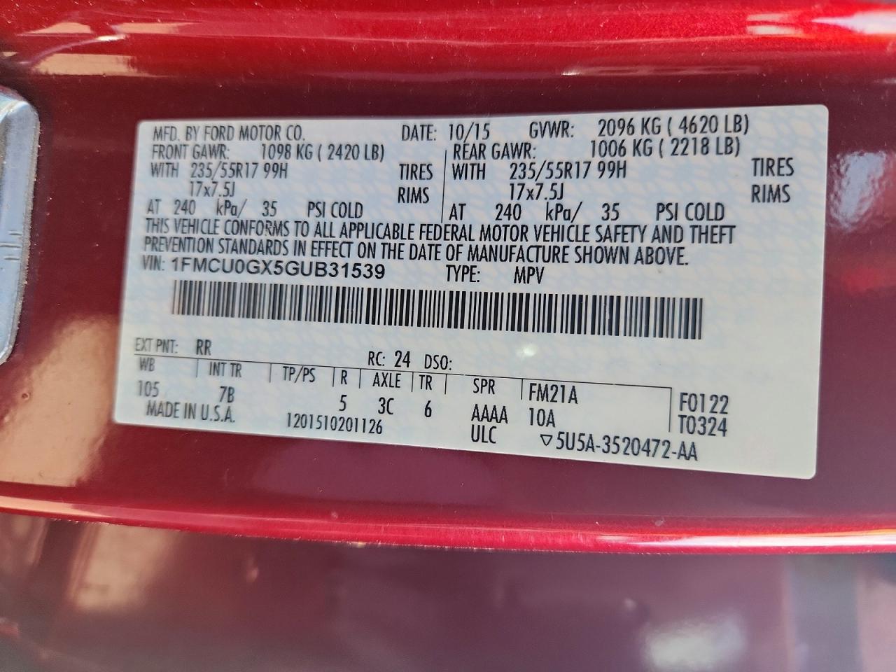 2016 FORD ESCAPE