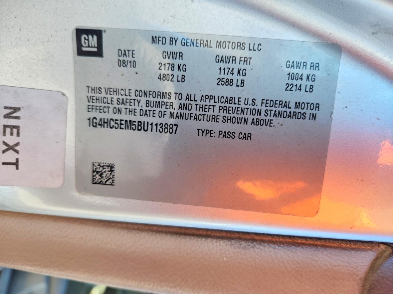 2011 BUICK LUCERNE