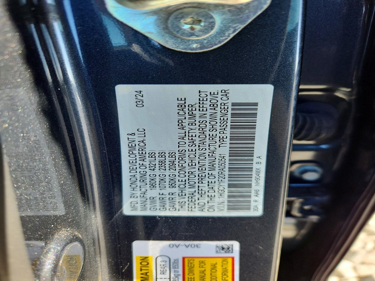 2024 HONDA ACCORD