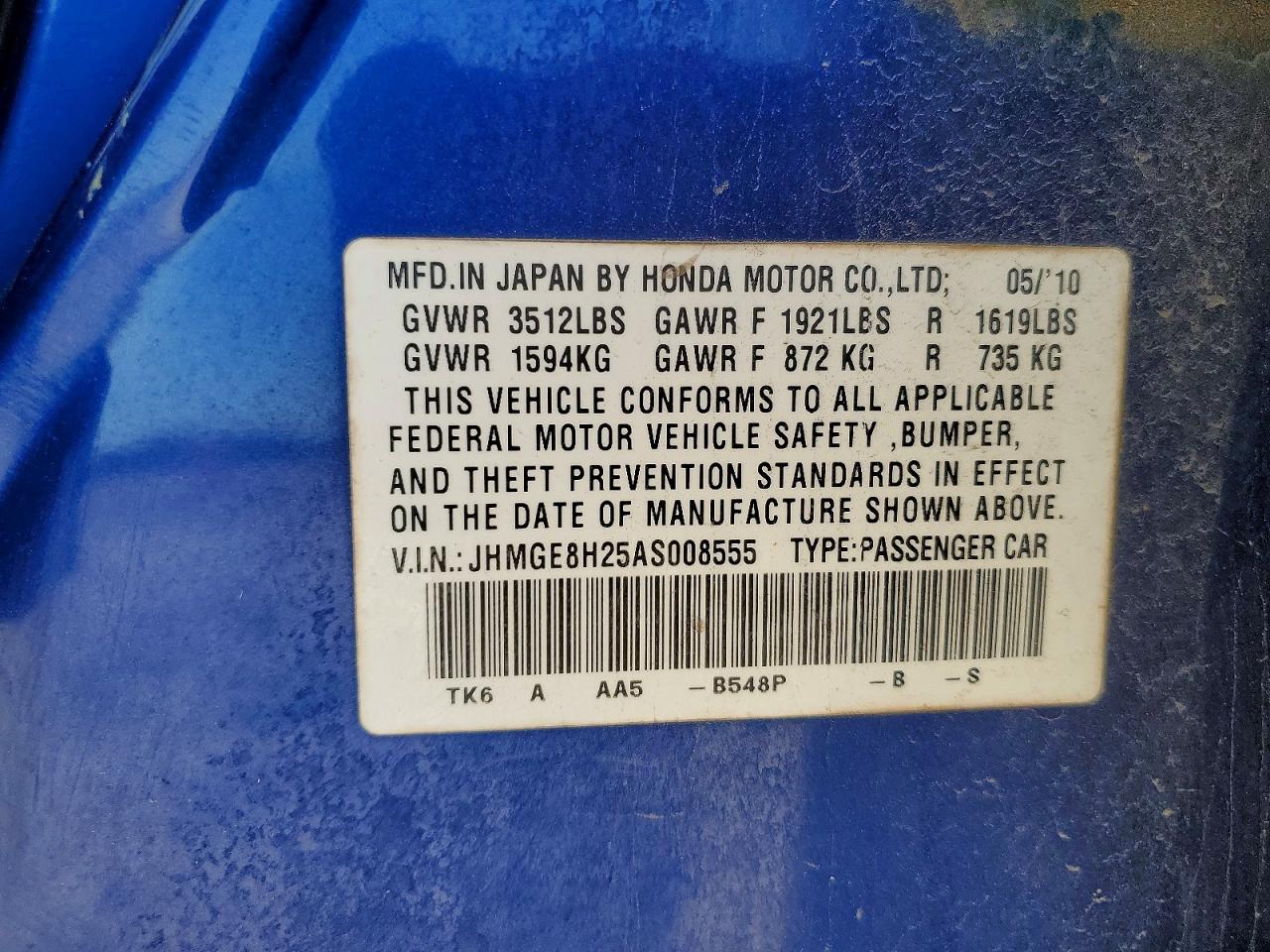 2010 HONDA FIT