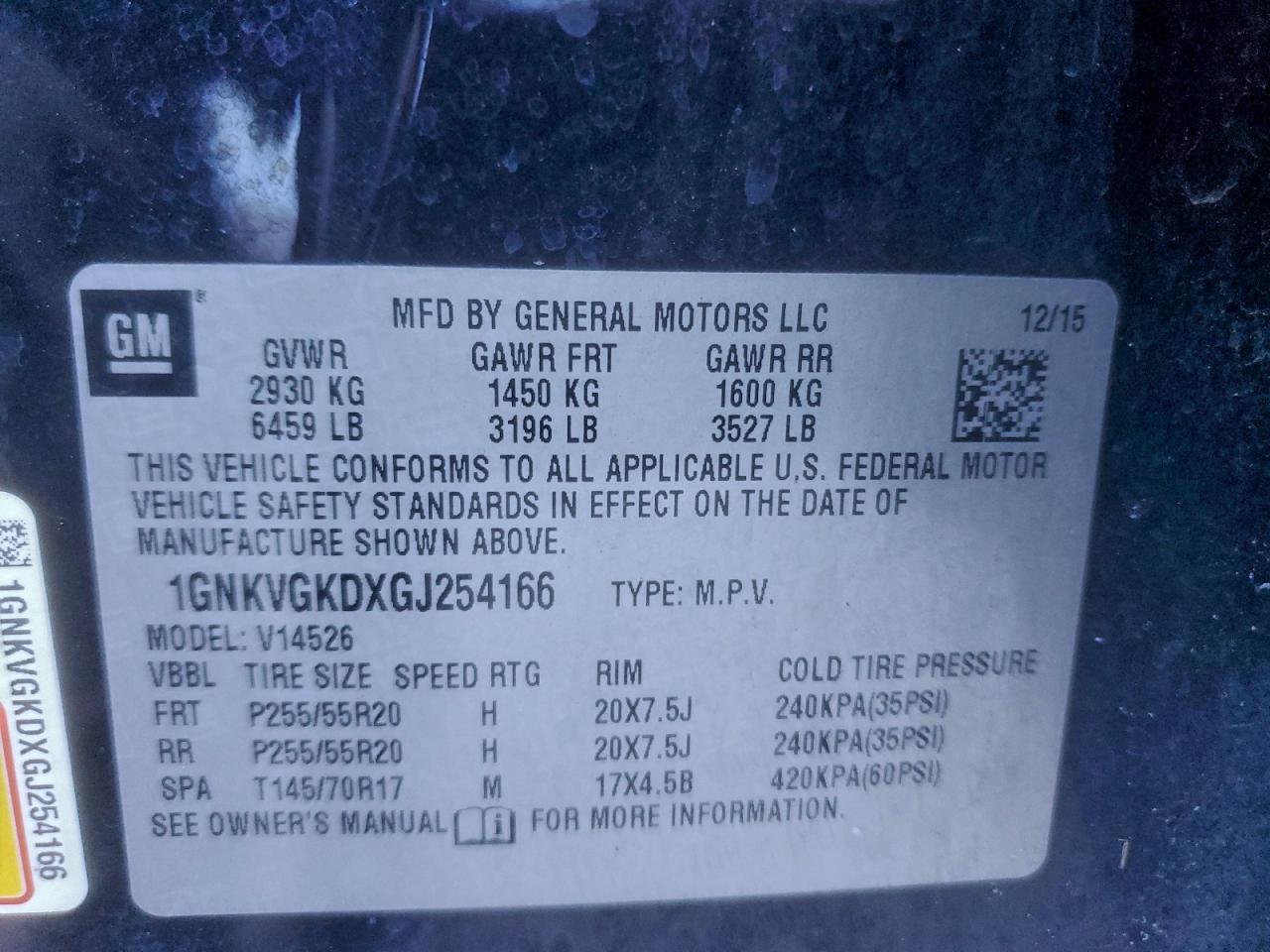 2016 CHEVROLET TRAVERSE