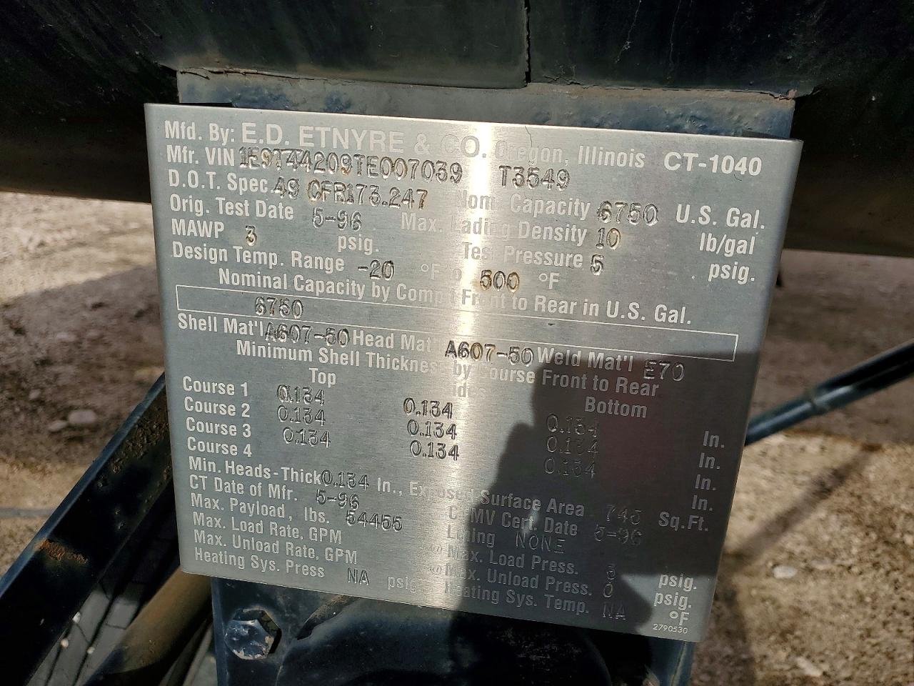 1996 ETNYRE TRAILERS