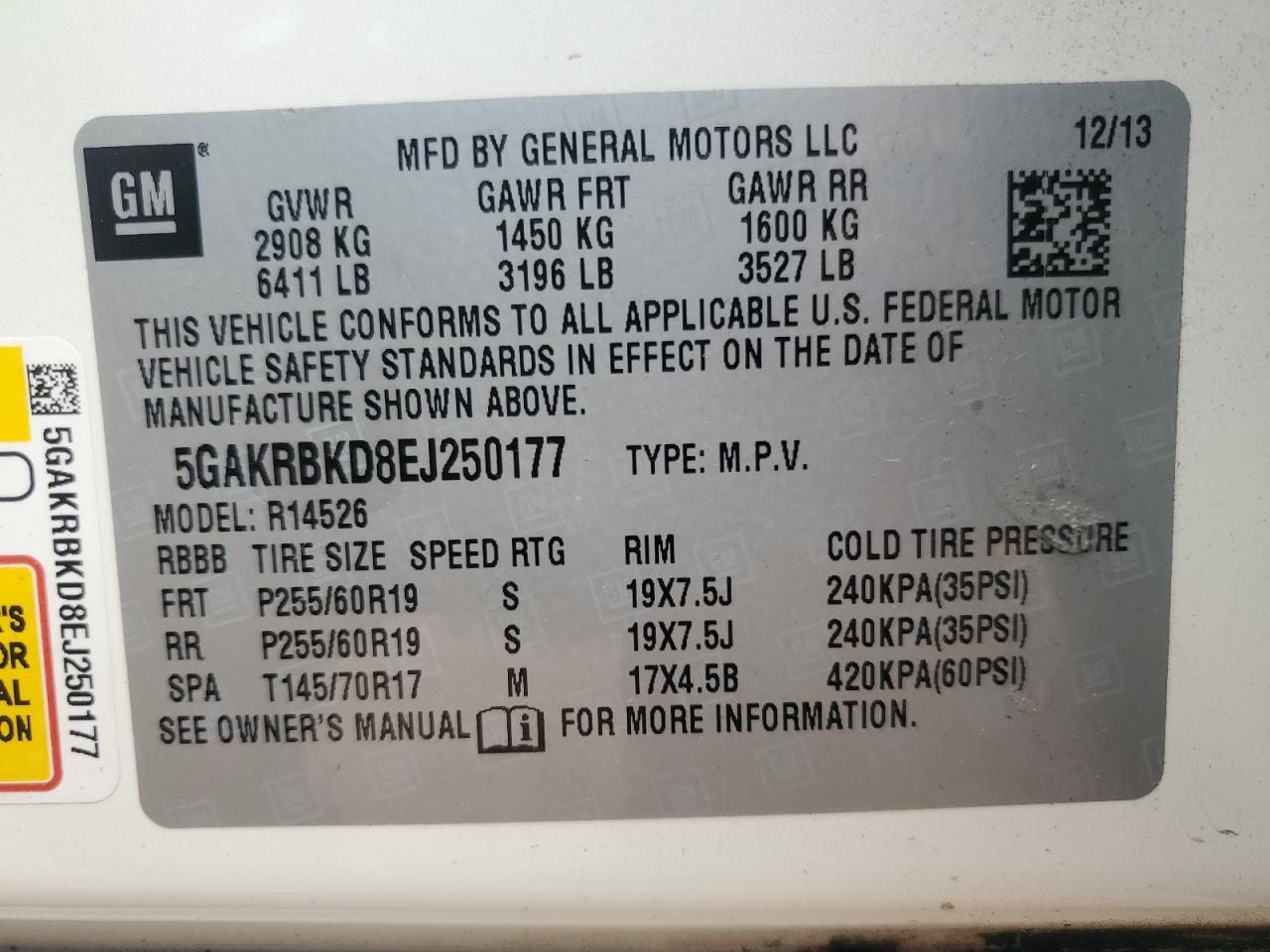2014 BUICK ENCLAVE