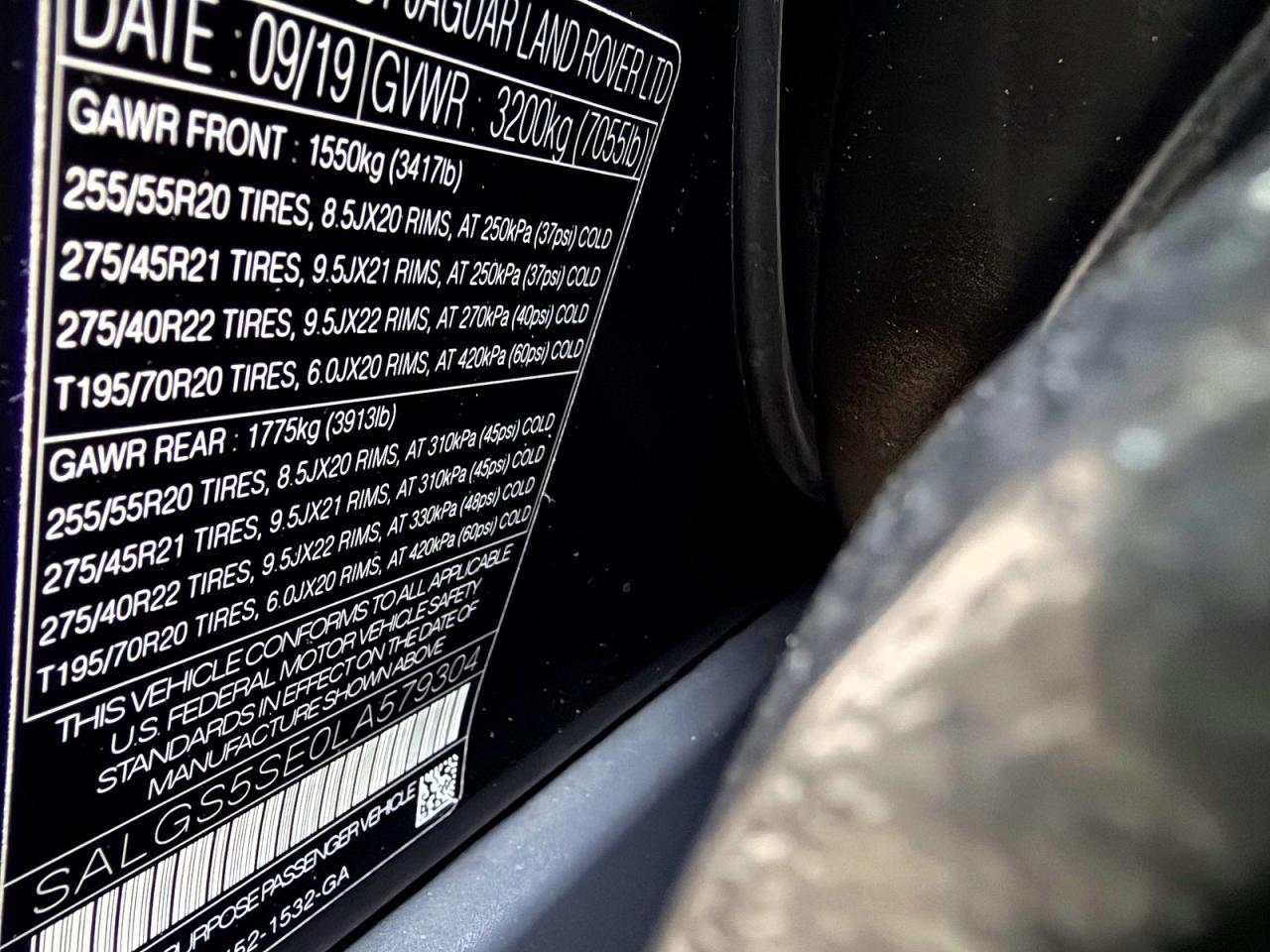 2020 LAND ROVER RANGEROVER
