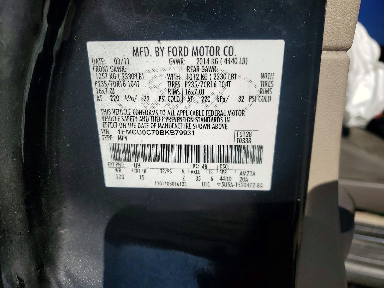 2011 FORD ESCAPE
