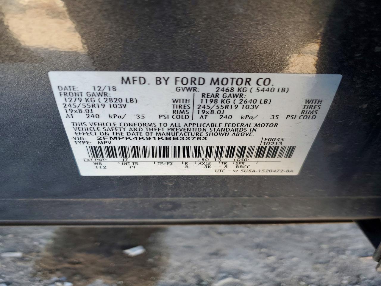 2019 FORD EDGE