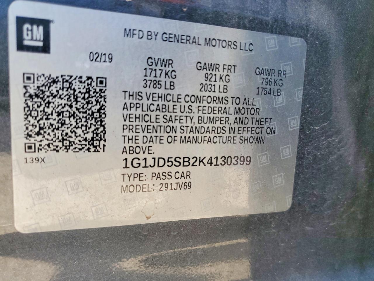 2019 CHEVROLET SONIC