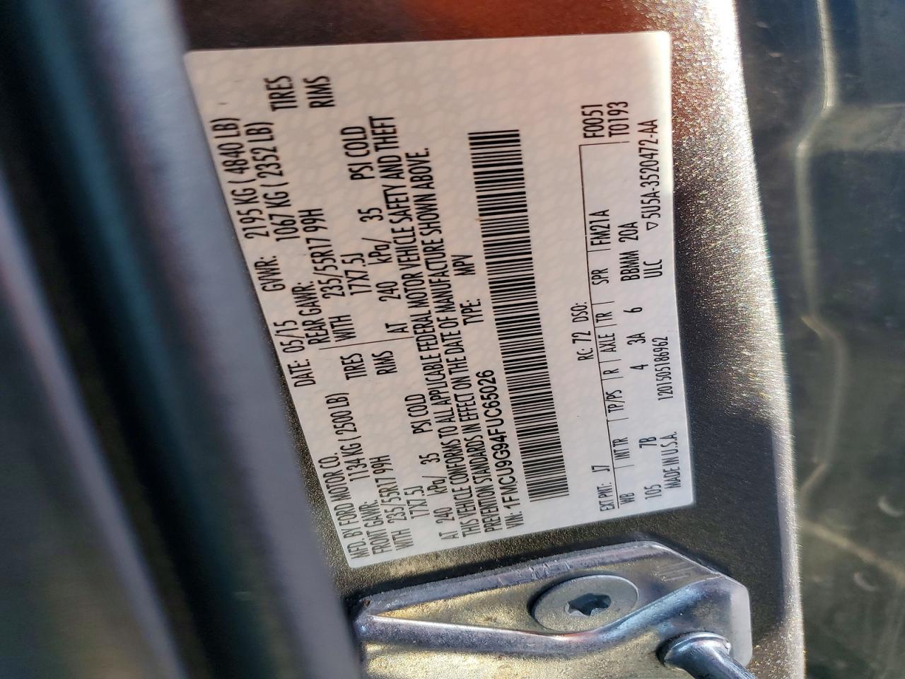 2015 FORD ESCAPE