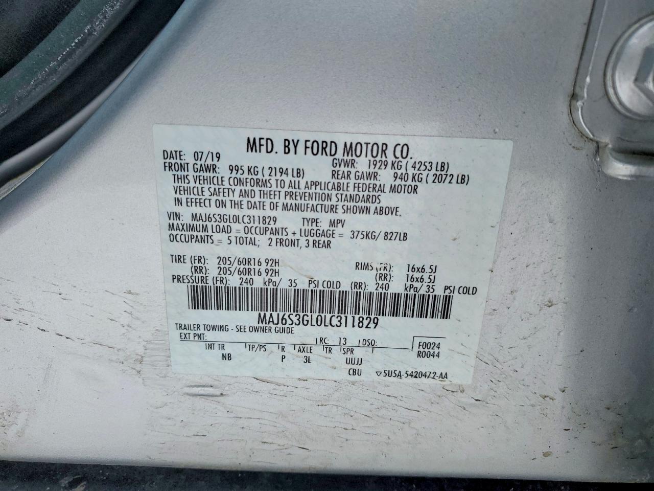 2020 FORD ECOSPORT