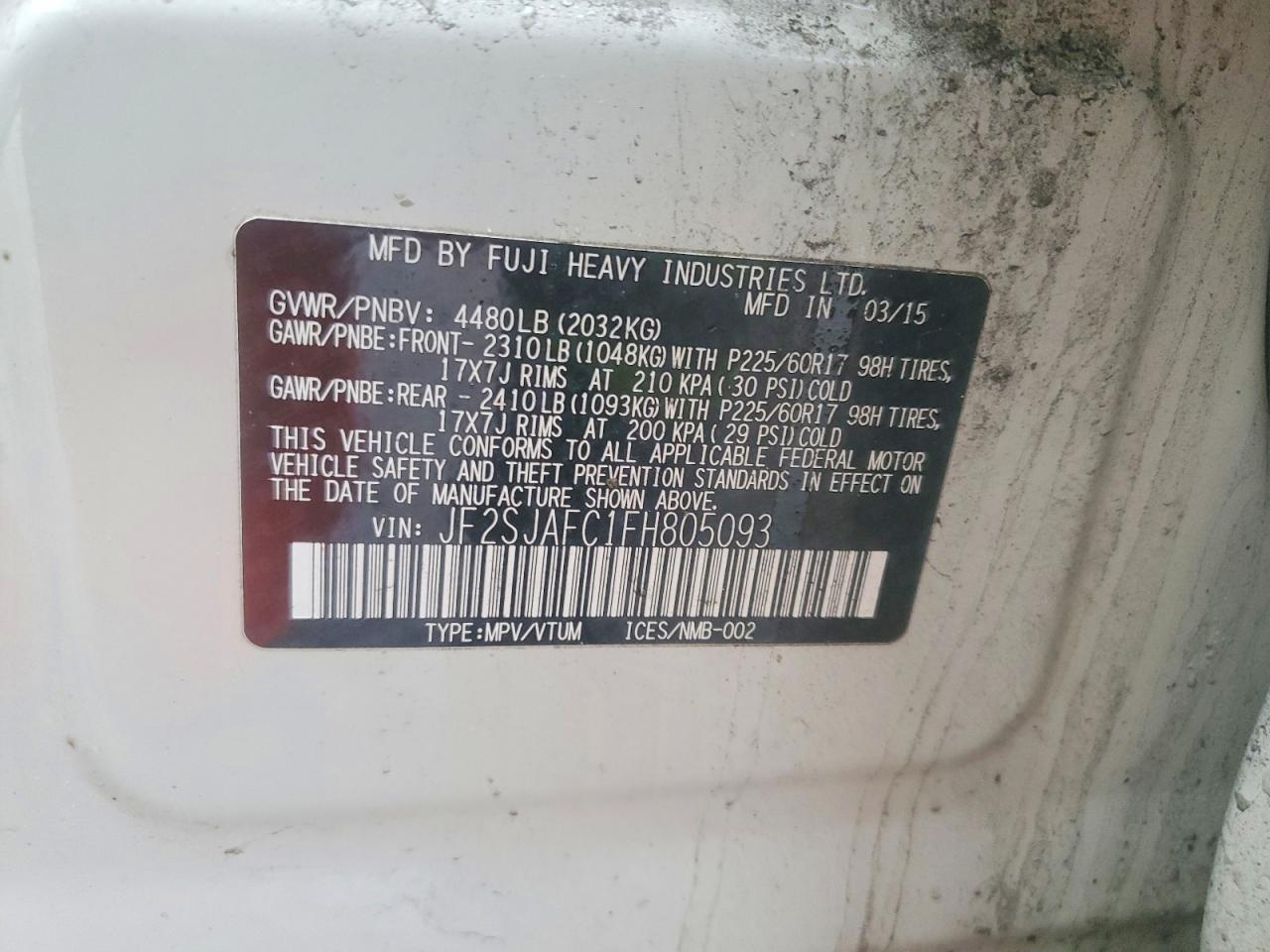 2015 SUBARU FORESTER