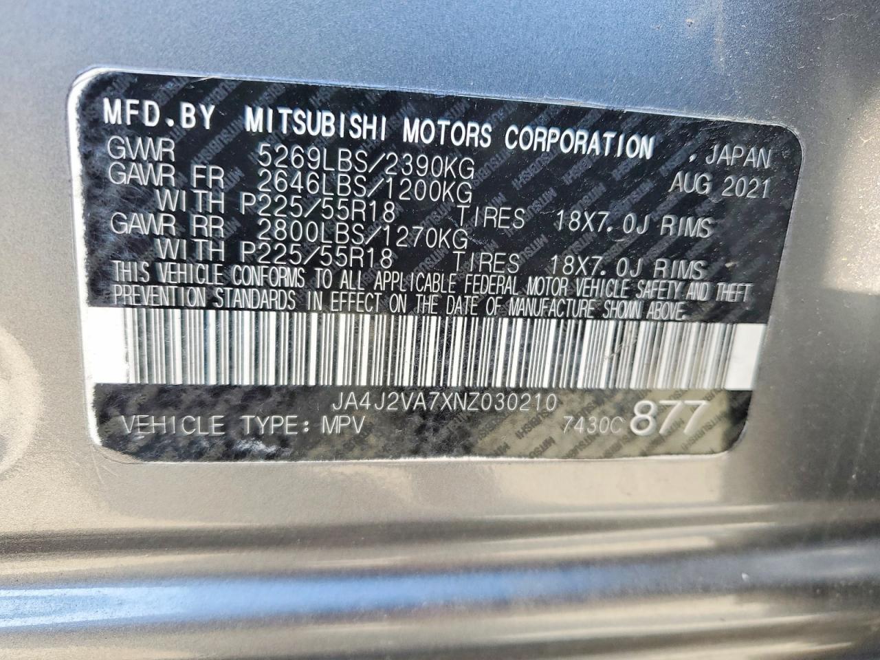 2022 MITSUBISHI OUTLANDER