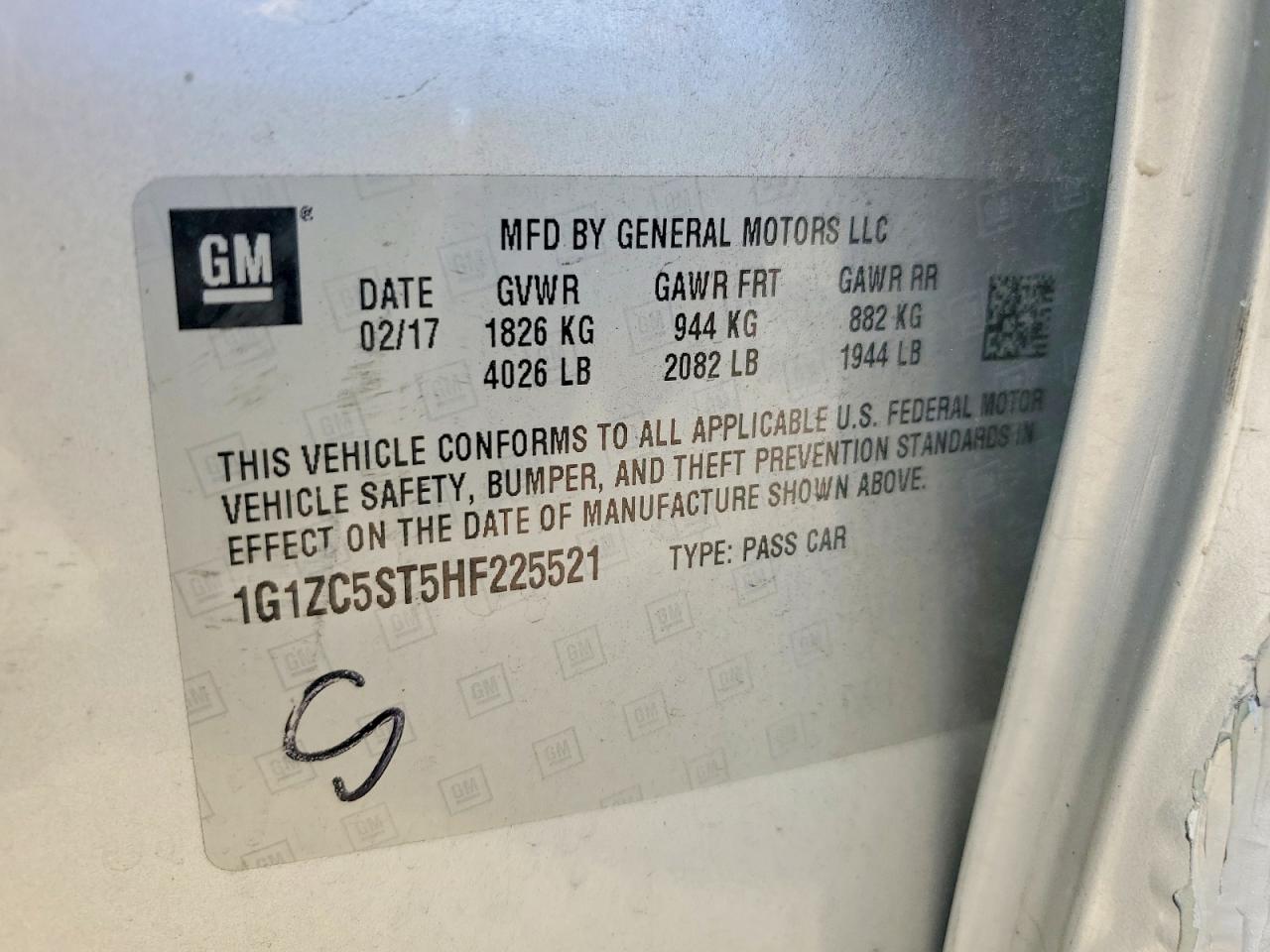 2017 CHEVROLET MALIBU