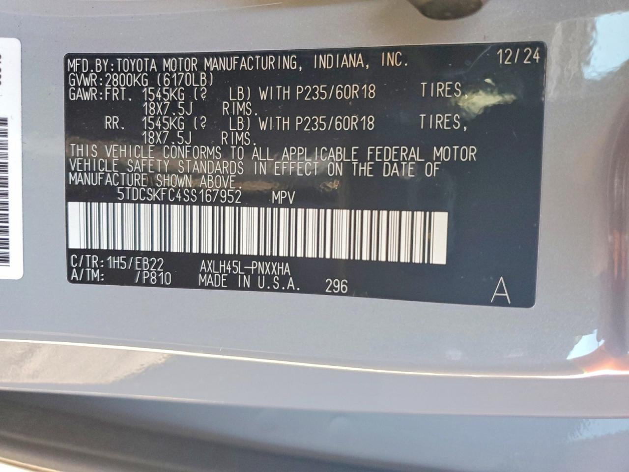 2025 TOYOTA SIENNA