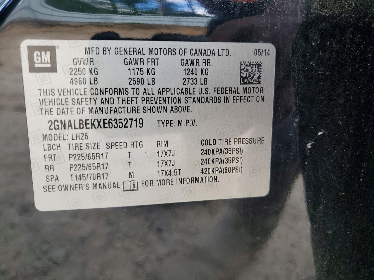2014 CHEVROLET EQUINOX