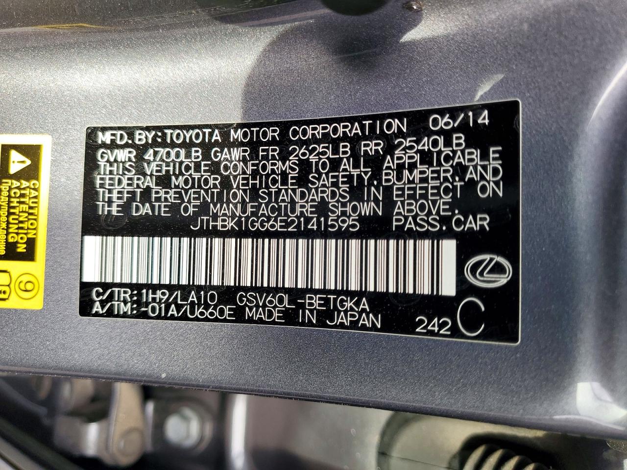 2014 LEXUS ES350