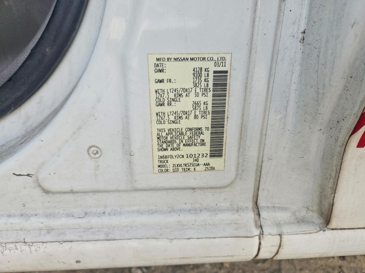 2012 NISSAN NV