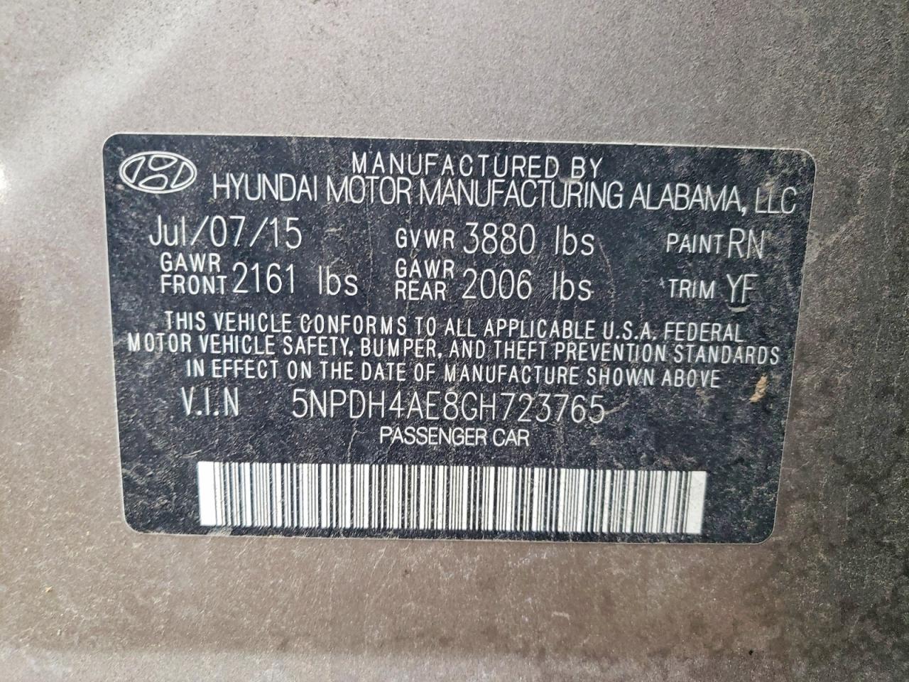 2016 HYUNDAI ELANTRA