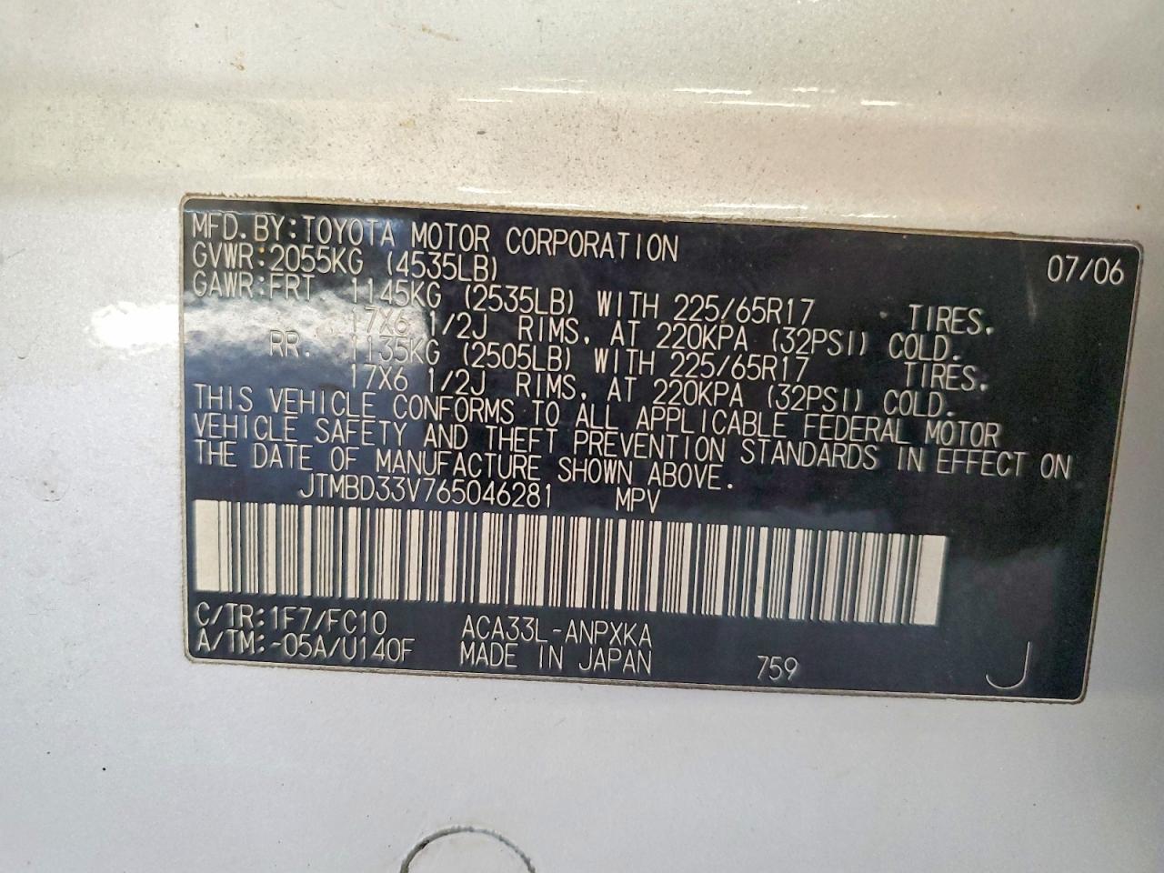 2006 TOYOTA RAV4