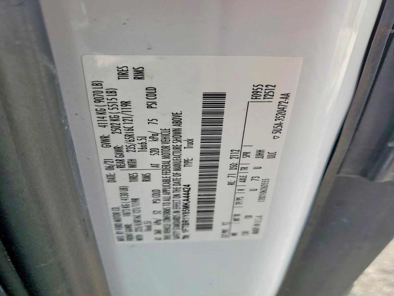 2021 FORD TRANSIT