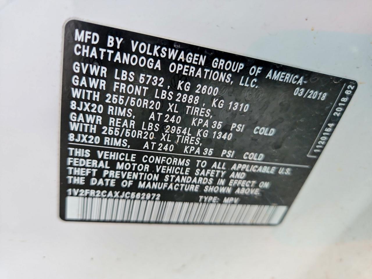 2018 VOLKSWAGEN ATLAS