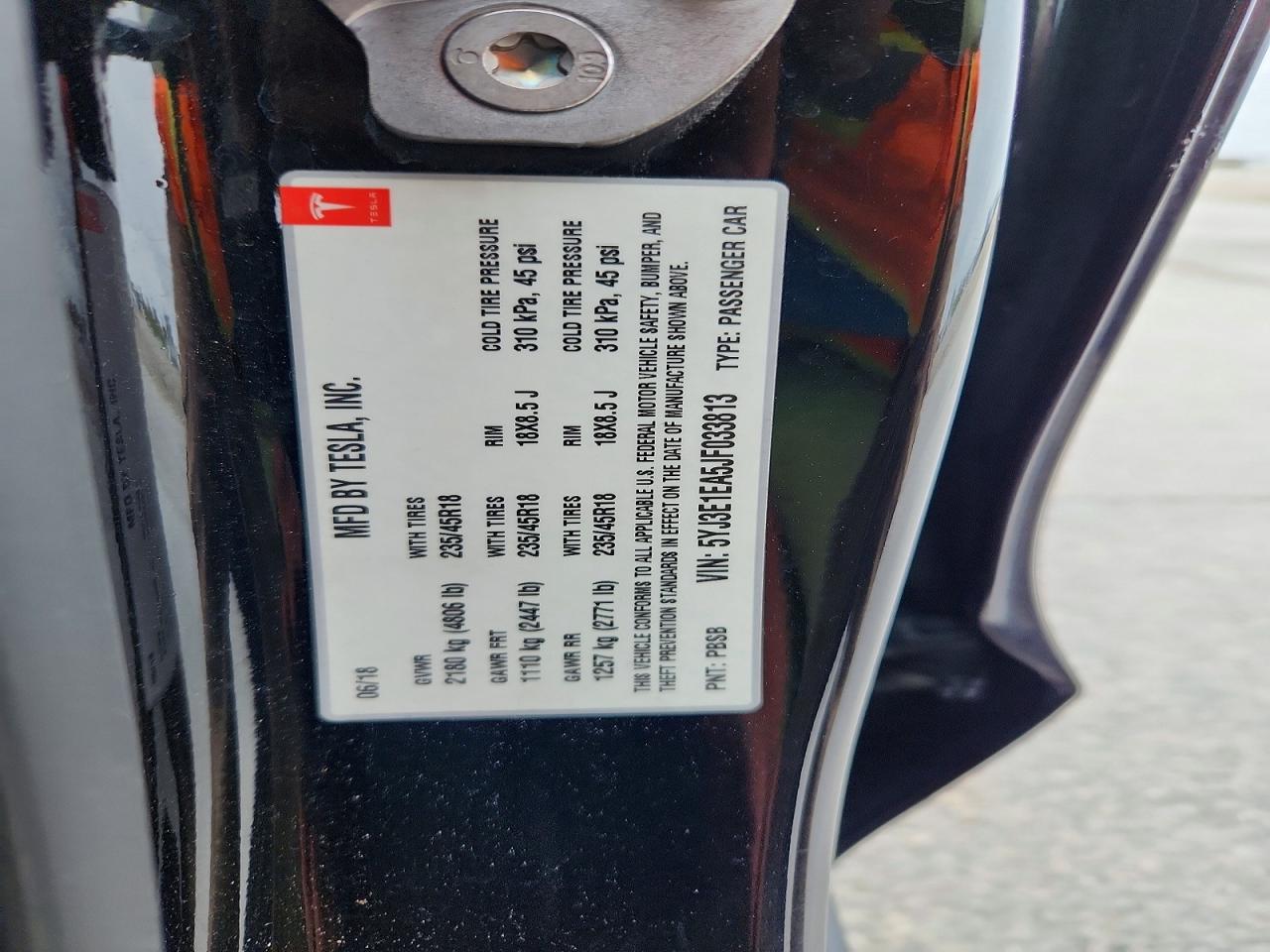 2018 TESLA MODEL 3