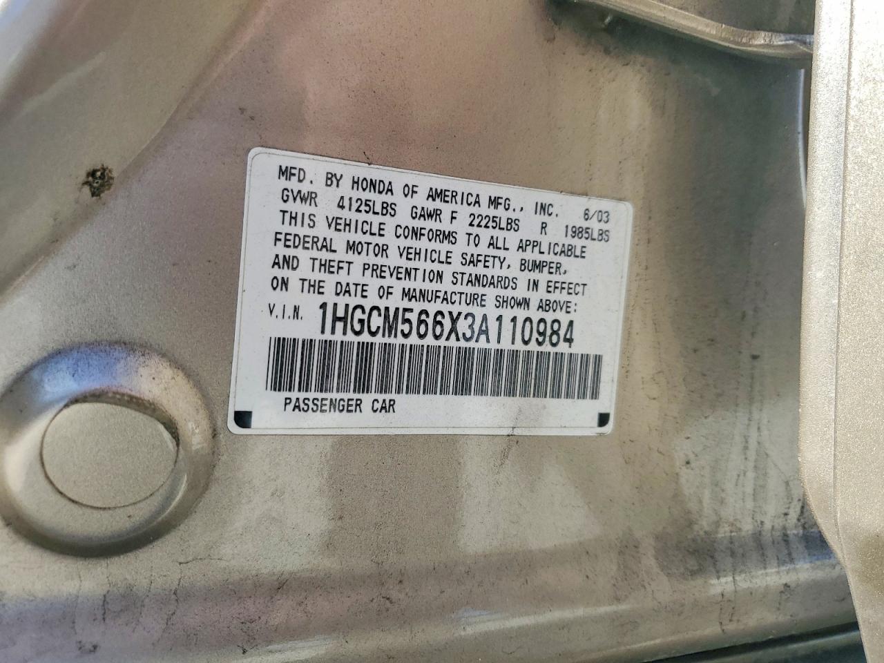 2003 HONDA ACCORD