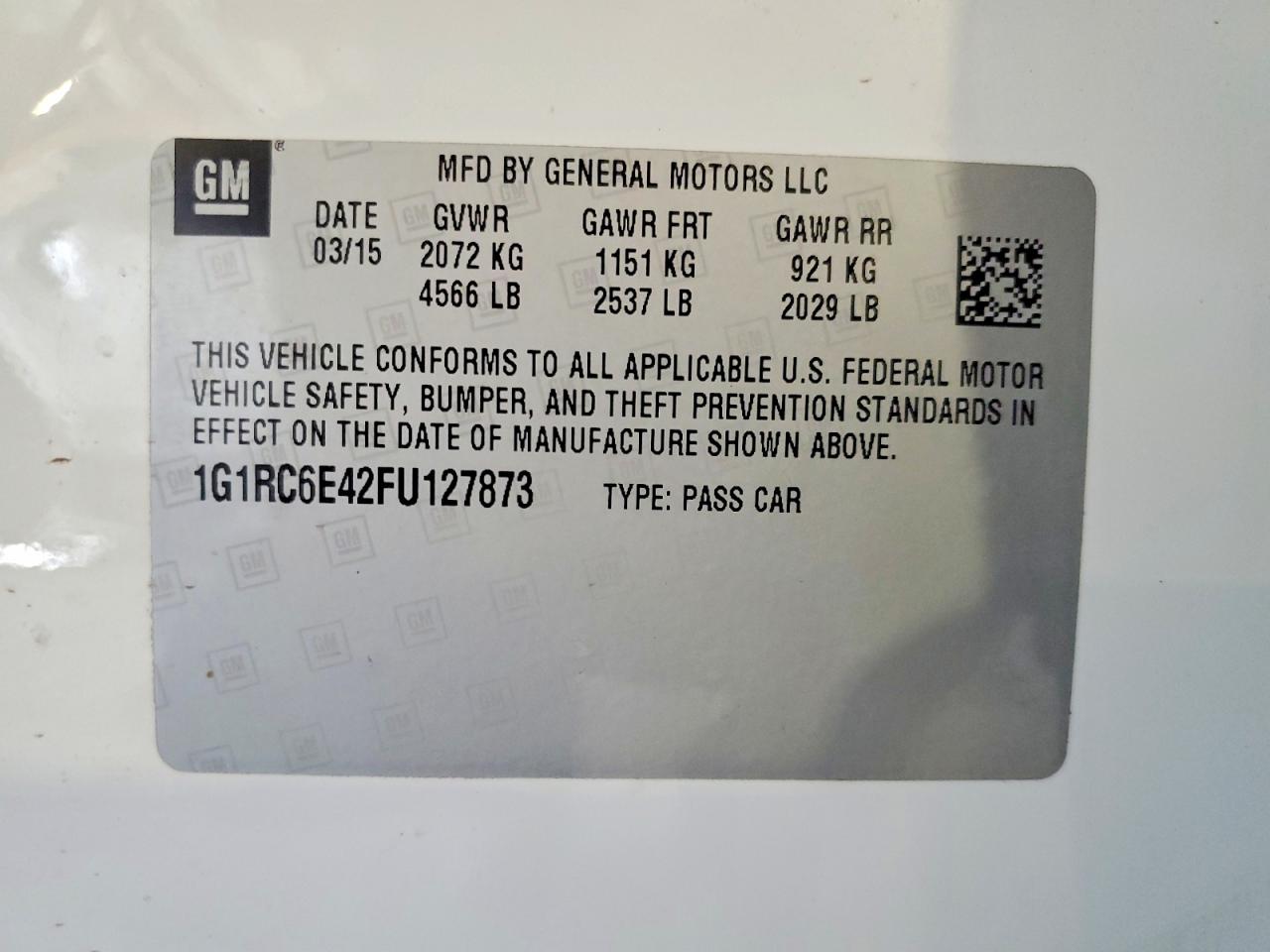 2015 CHEVROLET VOLT