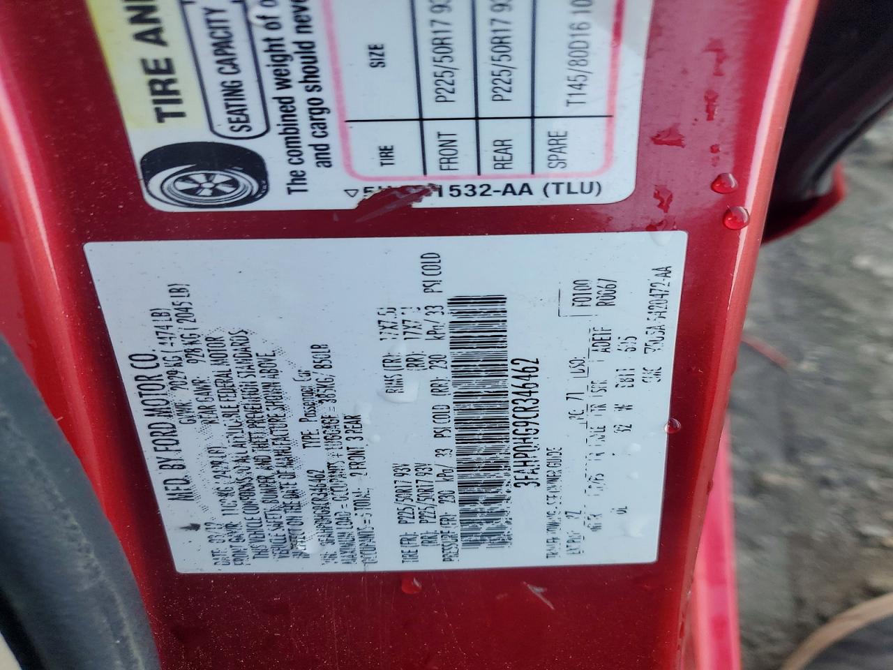 2012 FORD FUSION