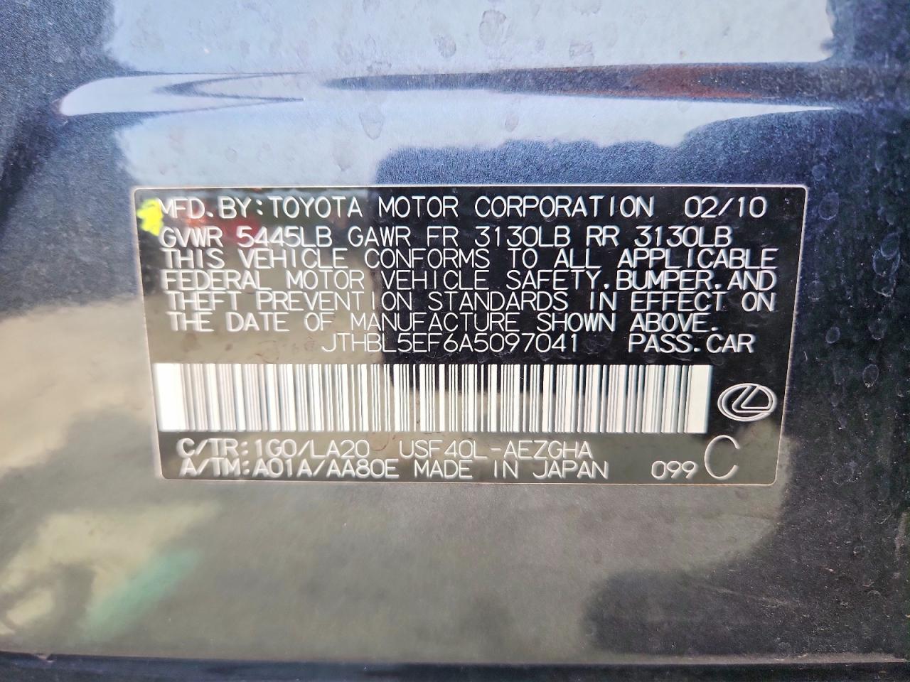 2010 LEXUS LS460