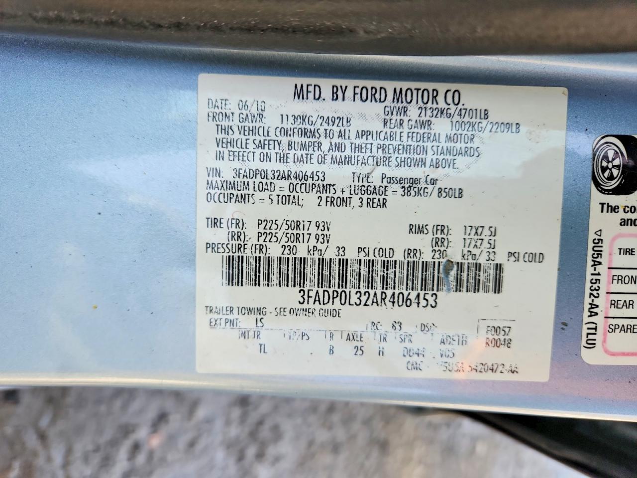 2010 FORD FUSION