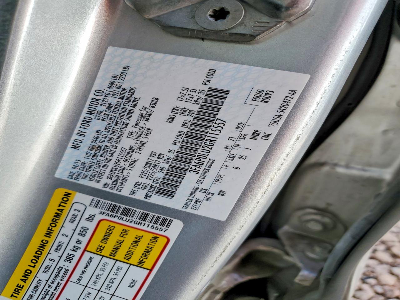 2016 FORD FUSION