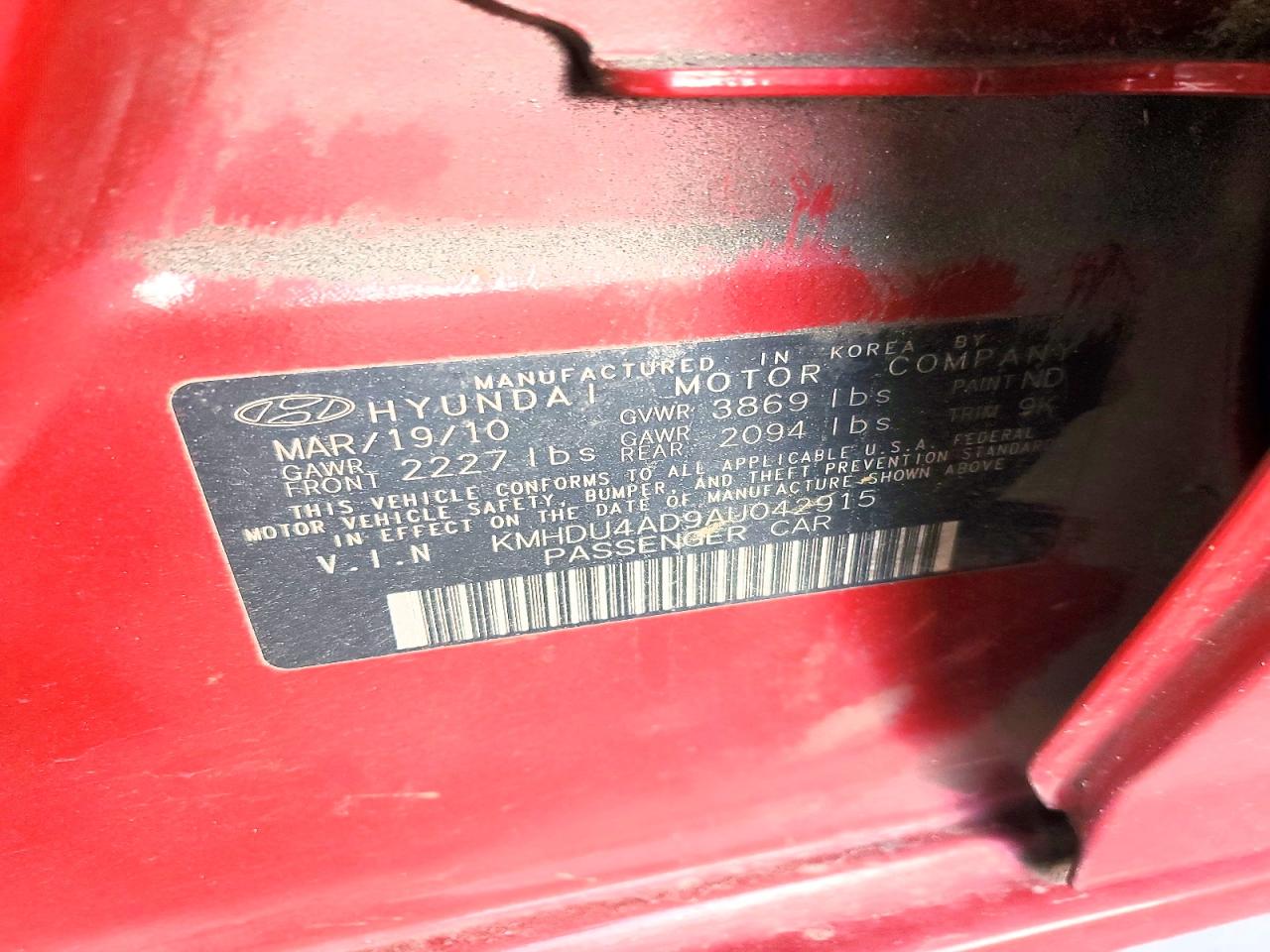 2010 HYUNDAI ELANTRA
