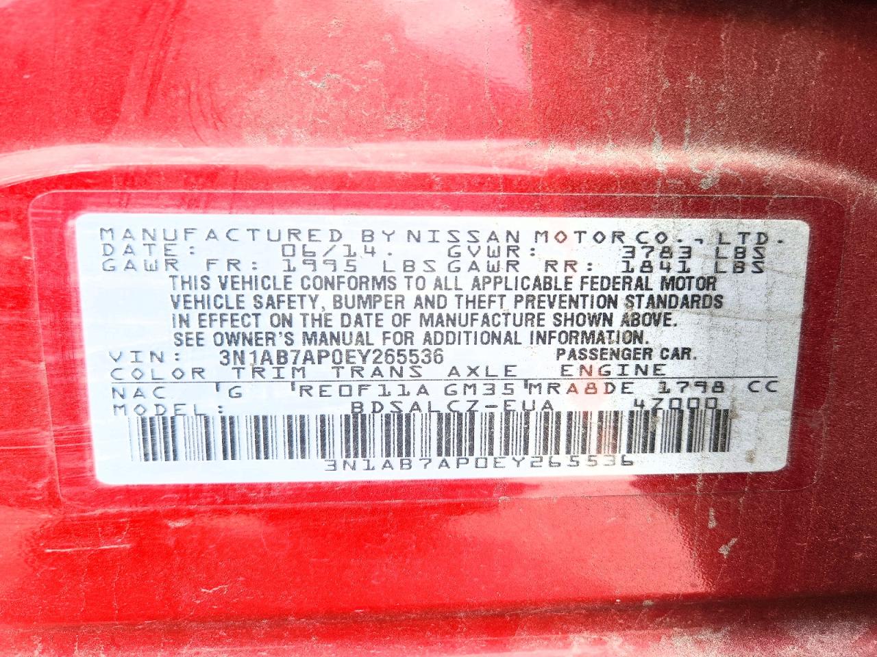 2014 NISSAN SENTRA