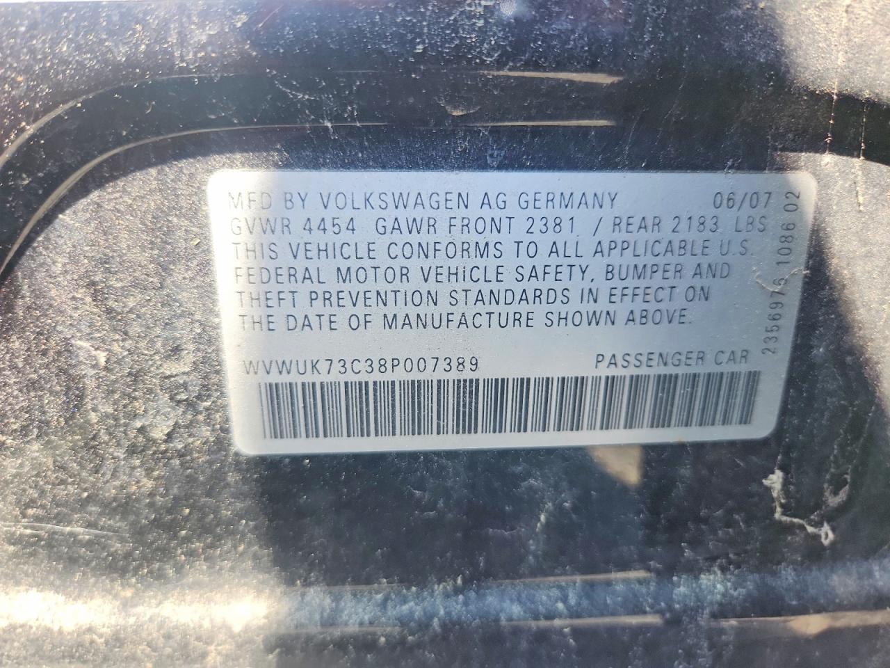 2008 VOLKSWAGEN PASSAT