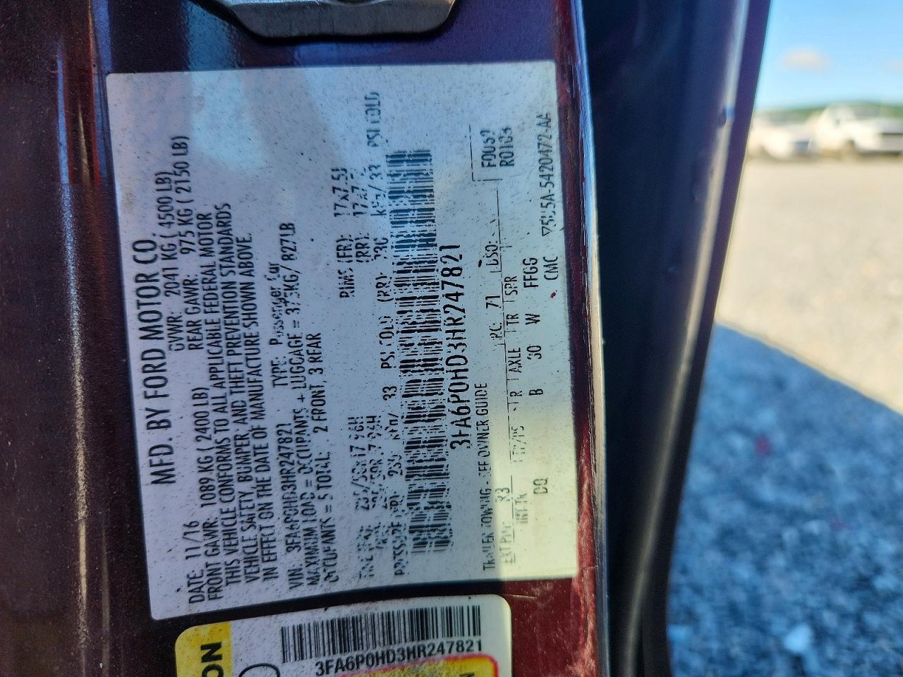 2017 FORD FUSION
