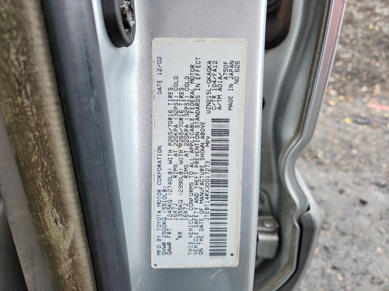 2003 TOYOTA 4RUNNER
