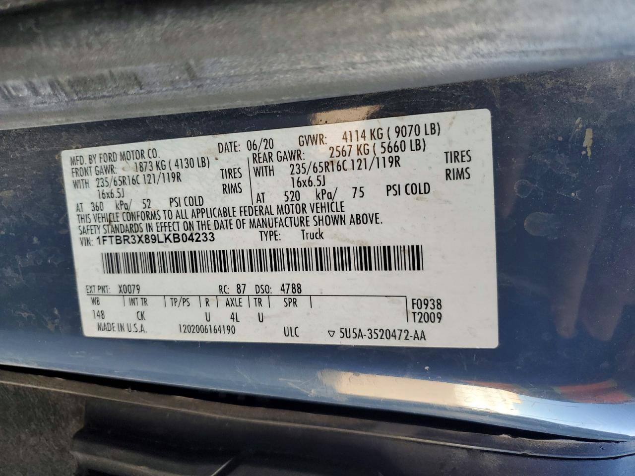 2020 FORD TRANSIT
