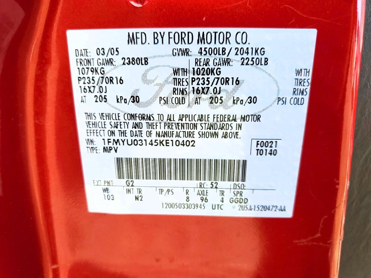 2005 FORD ESCAPE