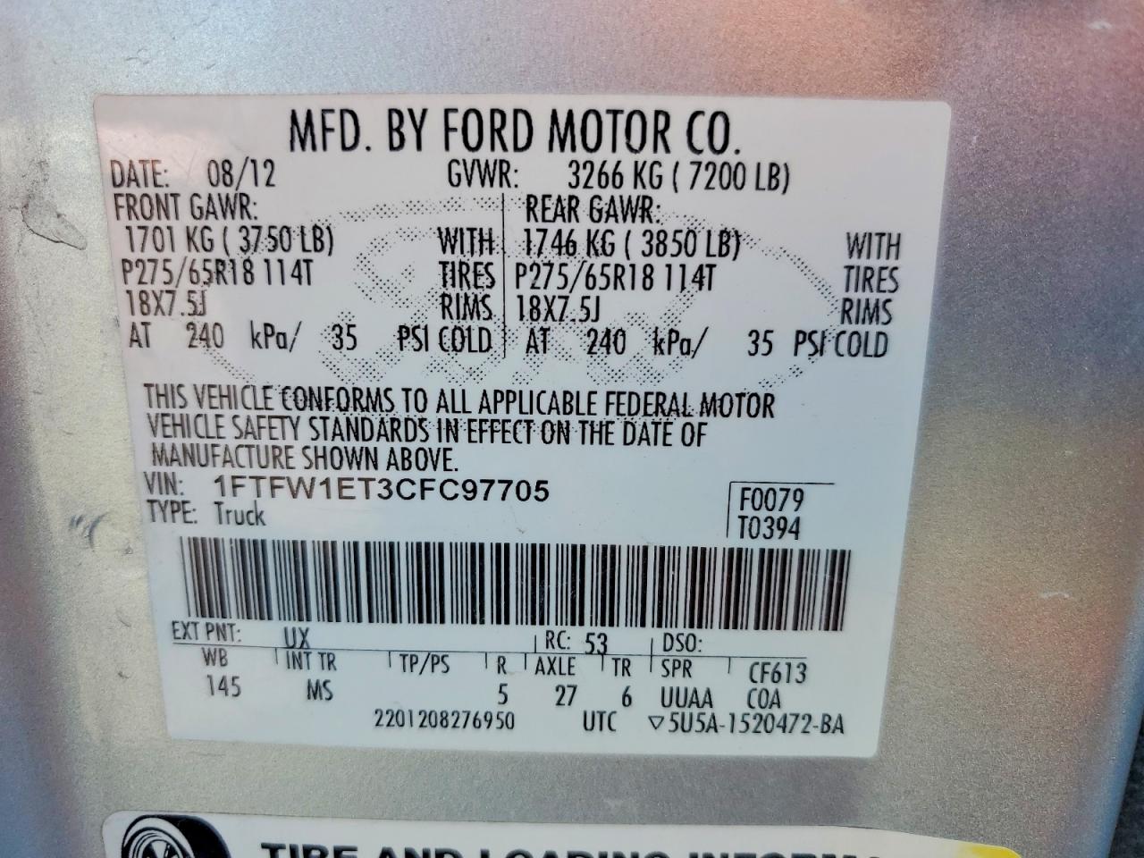 2012 FORD F-150