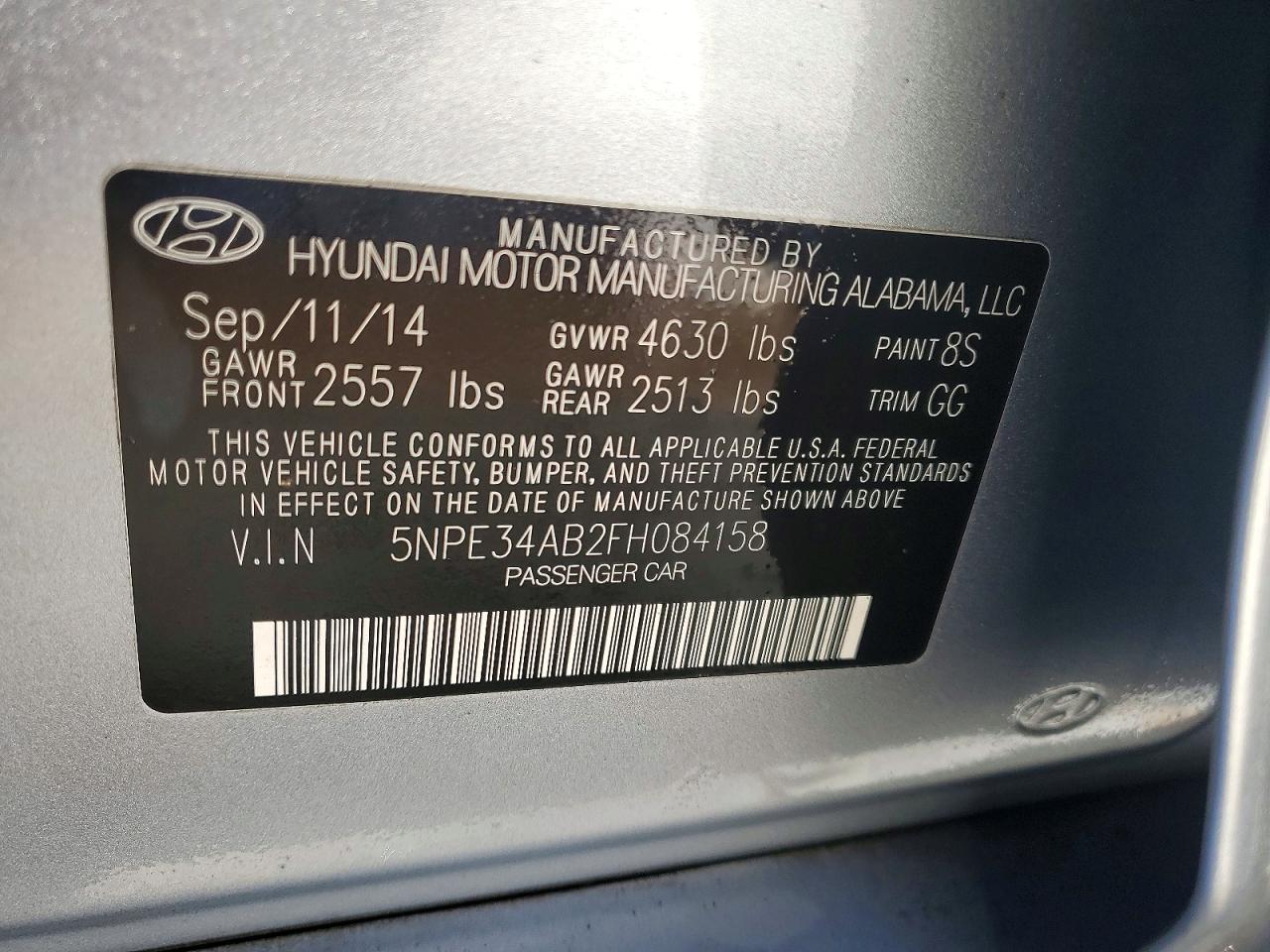 2015 HYUNDAI SONATA