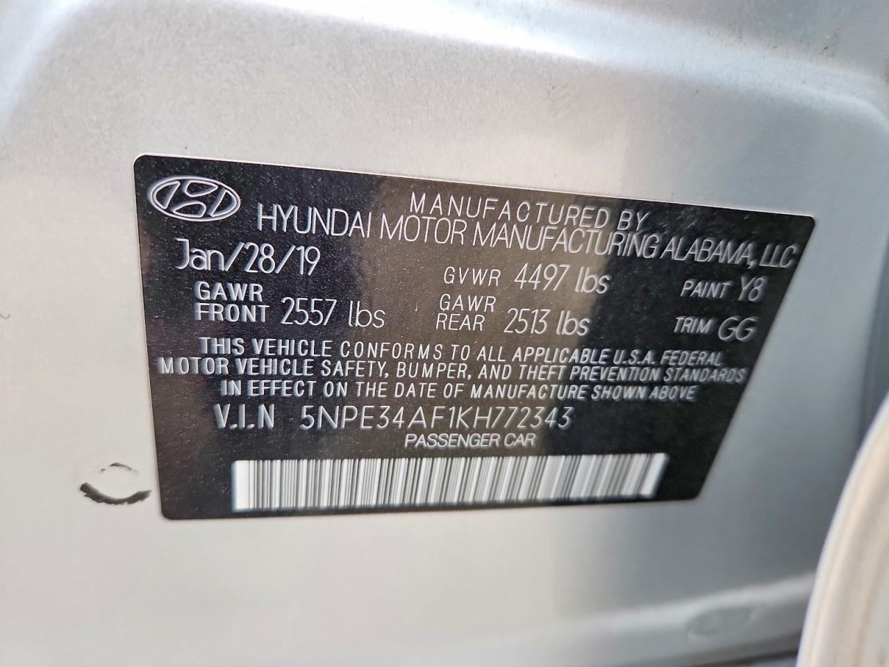 2019 HYUNDAI SONATA