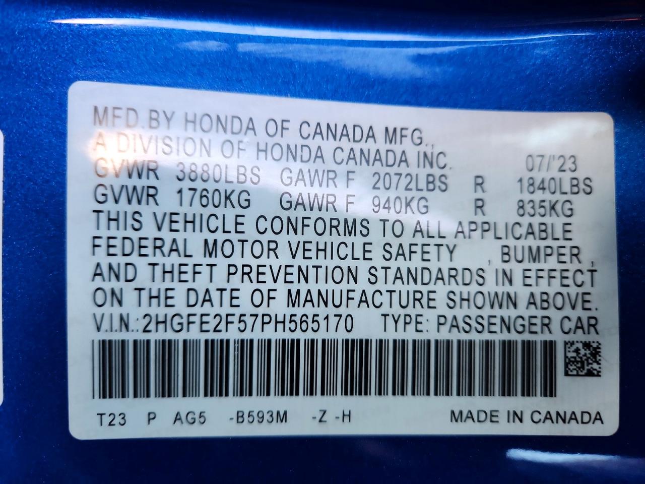 2023 HONDA CIVIC