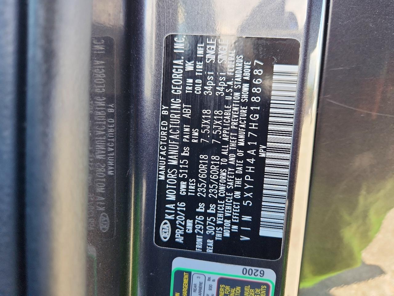 2017 KIA SORENTO