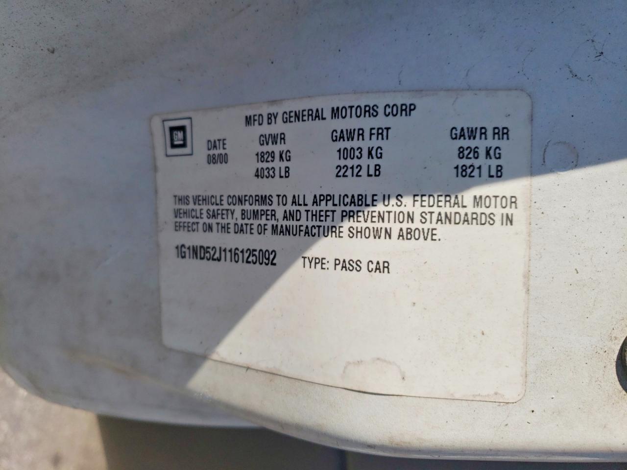2001 CHEVROLET MALIBU