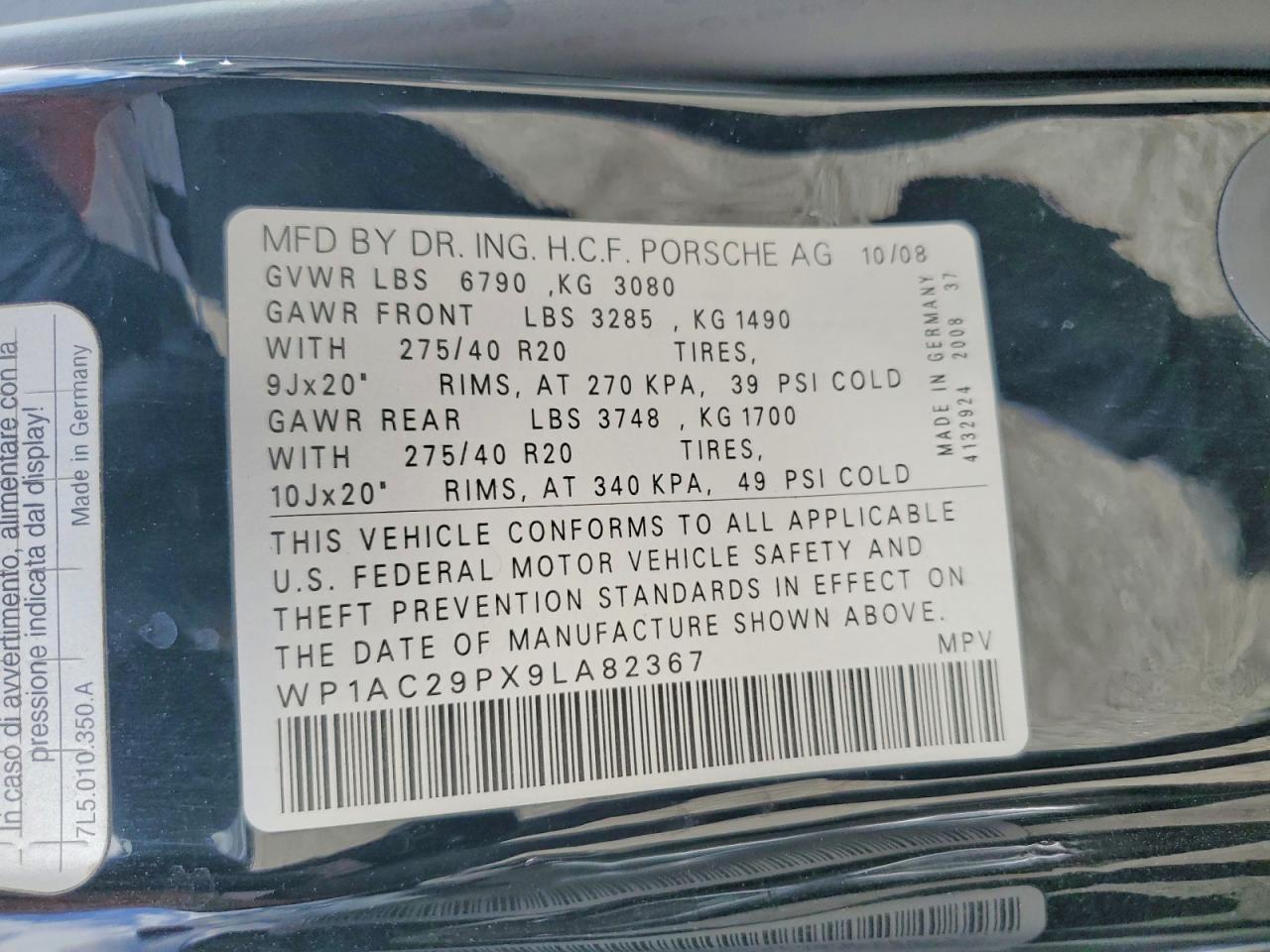 2009 PORSCHE CAYENNE