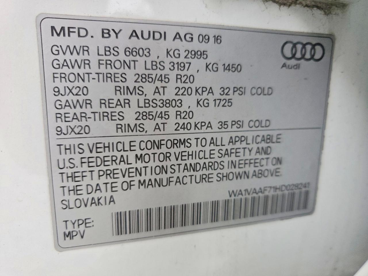 2017 AUDI Q7