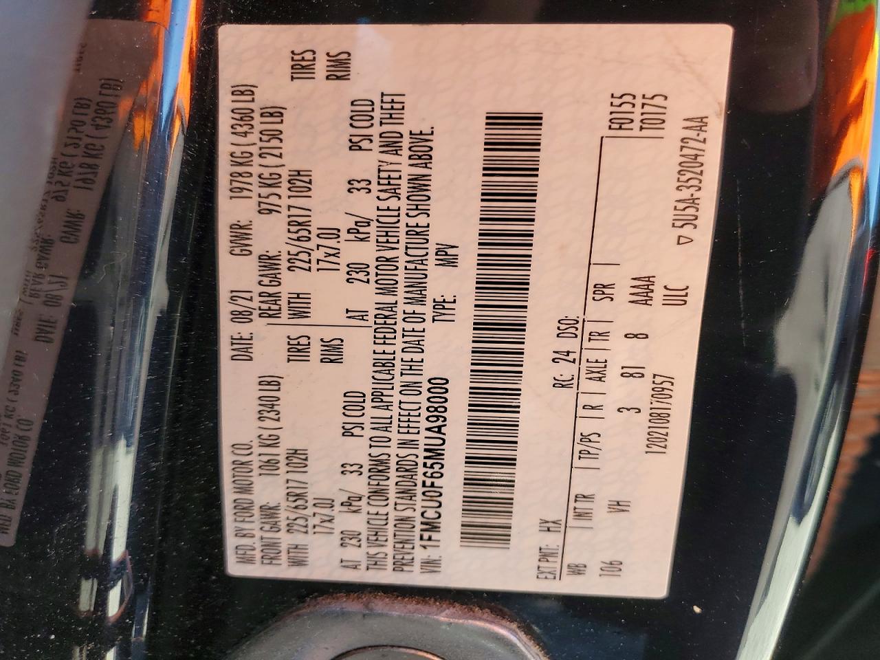 2021 FORD ESCAPE