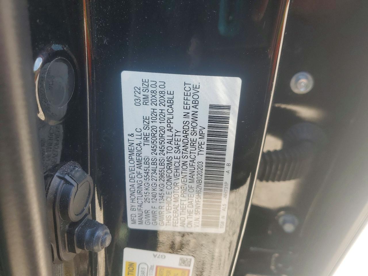 2022 HONDA PILOT