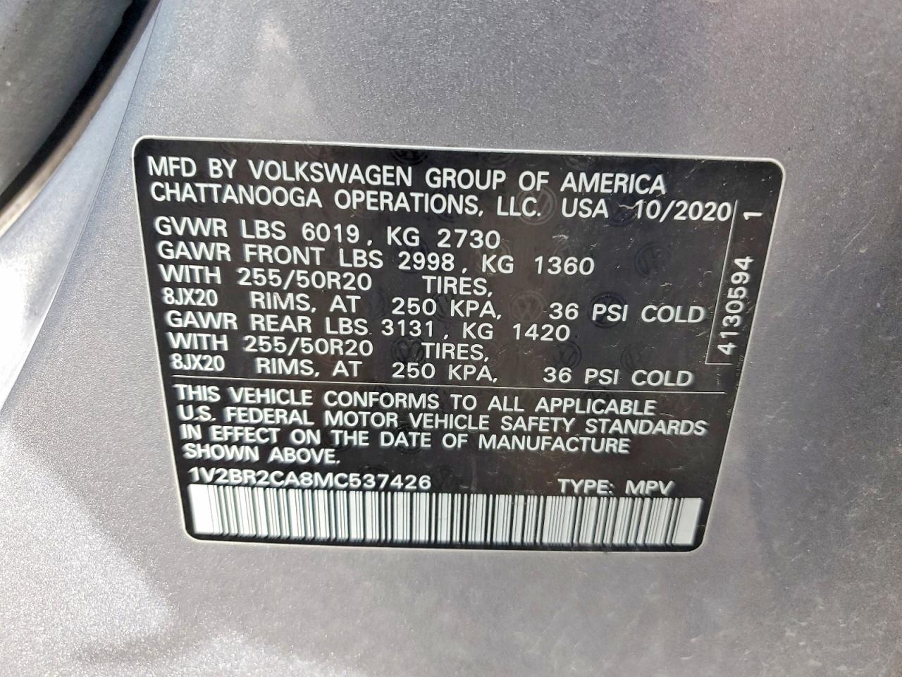 2021 VOLKSWAGEN ATLAS