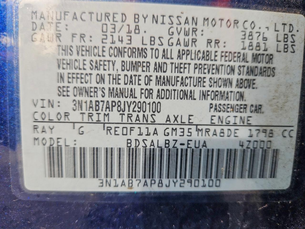 2018 NISSAN SENTRA